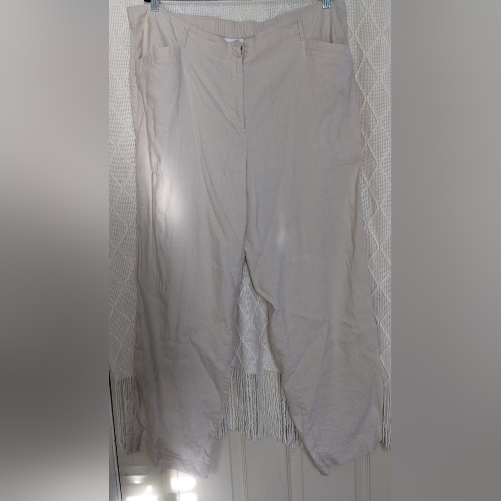 J Jill linenโ stretch straight wide leg pants Women's Size 22